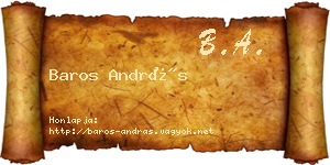 Baros András névjegykártya