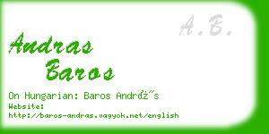 andras baros business card